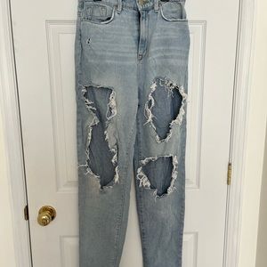 Distressed Blue Jeans